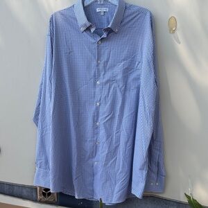 Peter Millar Blue Gingham Button-Down Dress Shirt